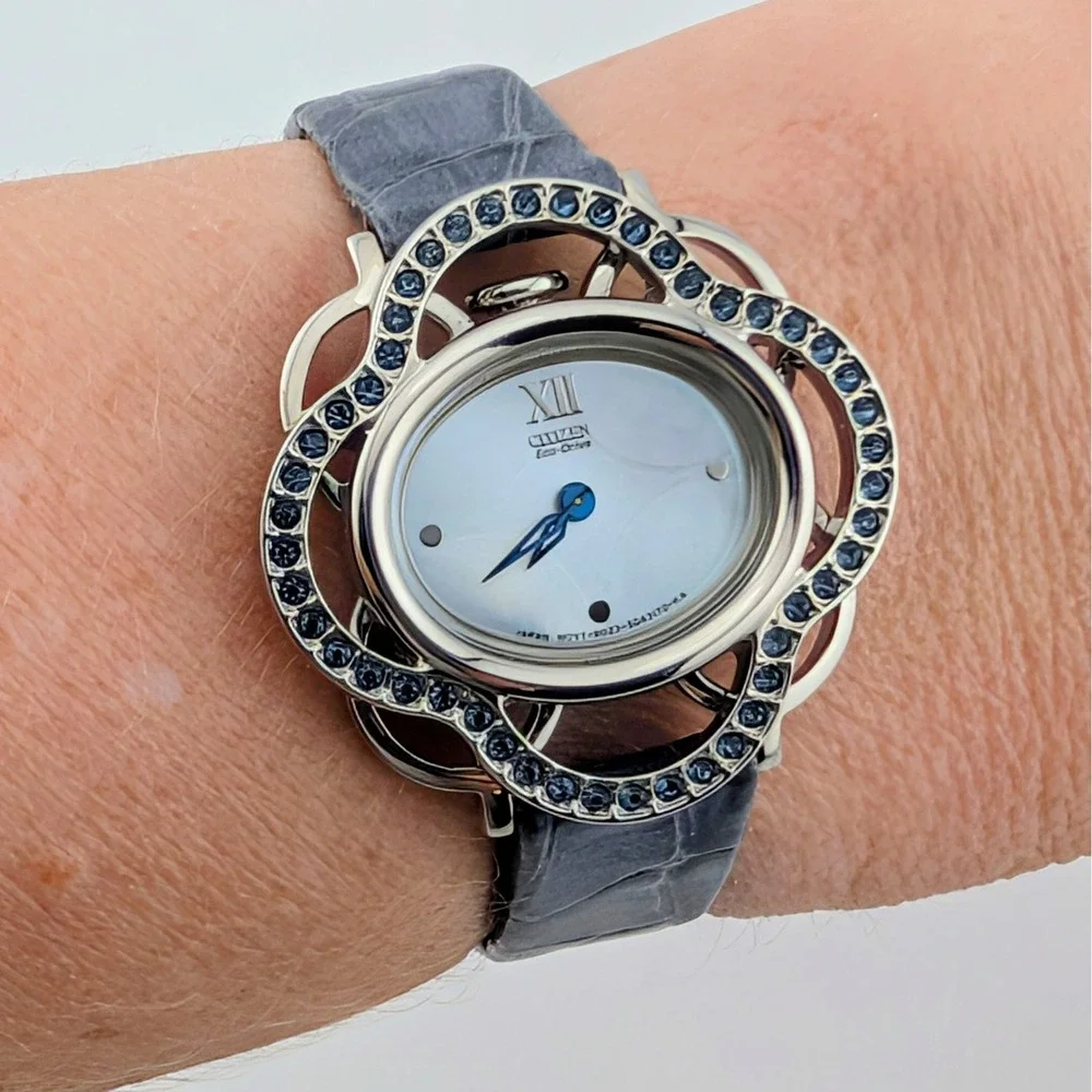 Citizen Lobella Flower Eco-Drive Blue Swarovski Crystal MOP Watch B023-S027578